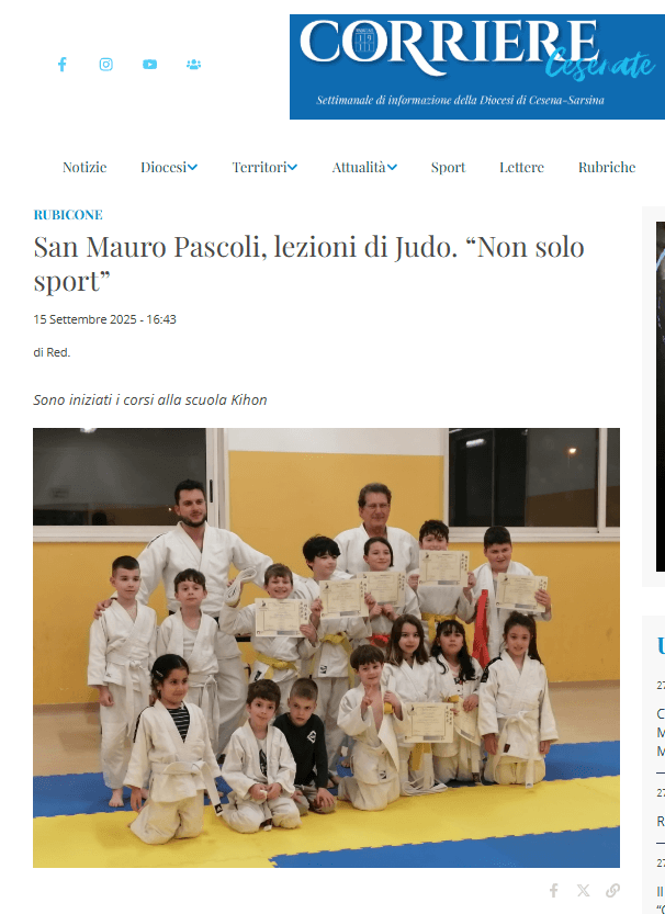 Articolo Corriere Cesenate su Kihon Judo